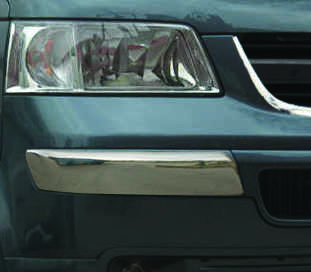 Хром накладки на передній бампер (нерж.) 2 шт. (Бровки) для VW T5 2003-2010 Carmos (Туреччина)