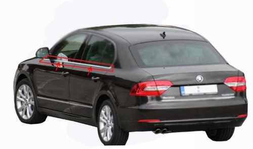 Хром накладки для Skoda SuperB 2009+ окантовка вікон нерж Carmos (Туреччина)