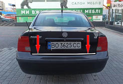 Хром накладка на кромка багажника нерж для VW Passat B5 1997-2001 до рестайлингу Carmos (Туреччина)