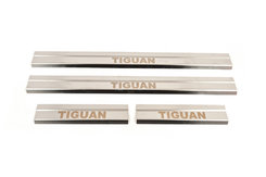 Накладки на пороги Carmos (4 шт., нерж.) для Volkswagen Tiguan 2007-2016 рр.