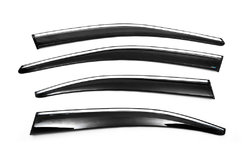 Вітровики з хромом Liftback (4 шт., Sunplex Chrome) для Skoda Octavia III A7 2013-2019рр.
