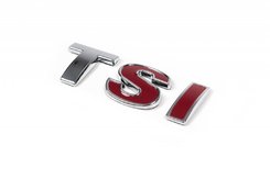 Напис TSI (прямий шрифт) TS - хром, I - червона для Volkswagen Tiguan 2007-2016 рр.