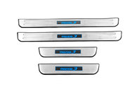 Накладки на пороги Libao LED (4 шт, нерж) для Mazda 3 2009-2013 рр.