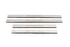 Накладки на дверные пороги Carmos (4 шт, нерж.) для Mercedes E-сlass W124 1984-1997 гг.