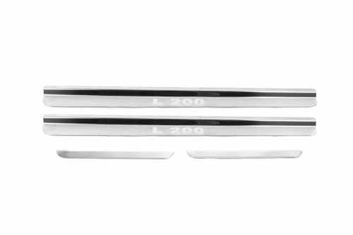 Хром накладки на пороги для Mitsubishi L200 06-15 Carmos (Туреччина)