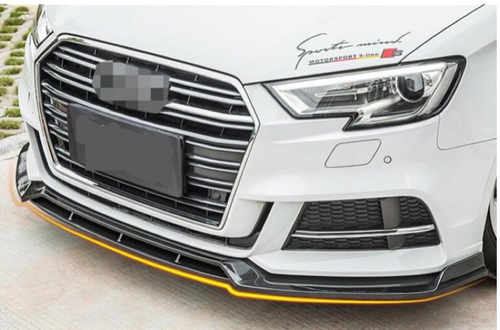 Передня лип спідниця (чорна) для Audi A3 2021+.