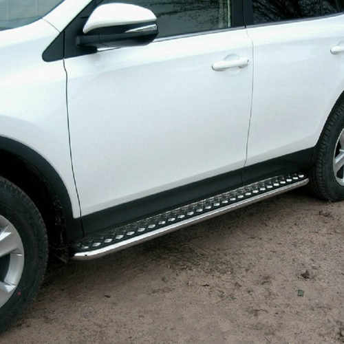 Пороги майданчик для Rav 4 2013, 2016+ майданчик з нержавіючим листом d42