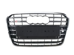 Грати радіатора Audi A6 S6 C7 2012-2015г Black Chrome