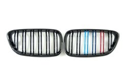 Решітка радіатора ніздрі BMW 2 Series F22/F23 2013-2019рік Чорний Глянець Триколор