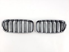 Решітка радіатора ніздрі BMW 3 Series F30 2012-2019рік Чорна Глянець Хром Рамка