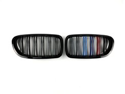 Решетка радиатора ноздри BMW 5 Series F10/F11/F18 2010-2017год Черный Глянец Триколор