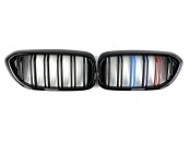 Решетка радиатора ноздри BMW 5 Series G30/G31 2017-2020год Черный Глянец Триколор