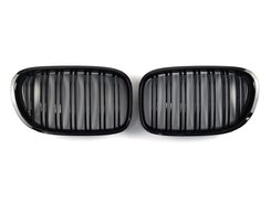 Решітка радіатора ніздрі BMW 7 Series F01/F02 2008-2015рік Чорні Глянцеві 2bar