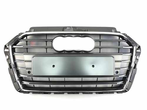 Решітка радіатора Audi A3 S 2016-2019 Silver Chrome
