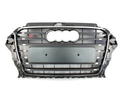 Решітка радіатора Audi A3 S3 2013-2015р Silver Chrome