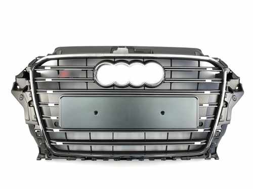 Решітка радіатора Audi A3 S3 2013-2015р Silver Chrome