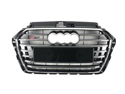 Решітка радіатора Audi A3 S3 2016-2019 рік Black Chrome