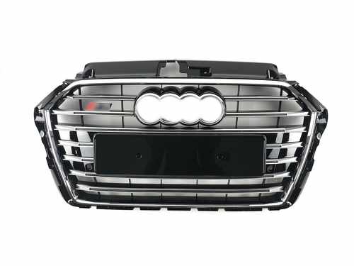 Решітка радіатора Audi A3 S3 2016-2019 рік Black Chrome
