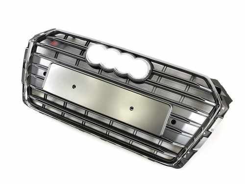 Решітка радіатора Audi A4 S4 2015-2019 Silver Chrome