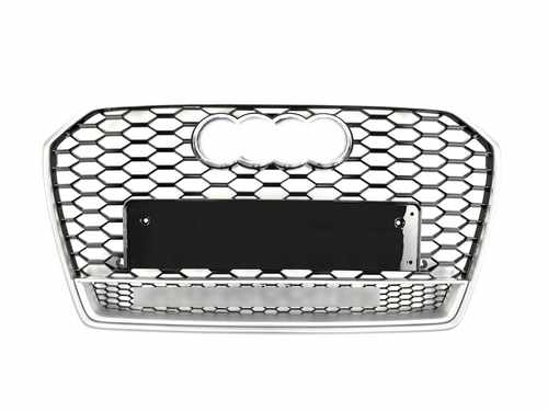 Грати радіатора Audi A6 C7 RS6 14-18г Silver Black Quattro