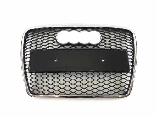 Грати радіатора Audi A6 RS C6 2004-2011г Black Chrome