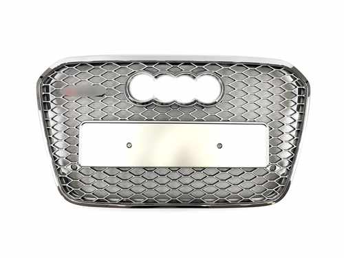 Решітка радіатора Audi A6 RS6 2012-2015р Silver Chrome