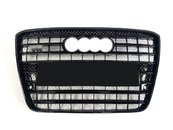 Решітка радіатора Audi A8 D4 2010-2013 W12 Full Black (Chrome Rings)