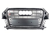 Грати радіатора Audi Q3 2011-2014 рік Сіра з хромом (в стилі S-Line)
