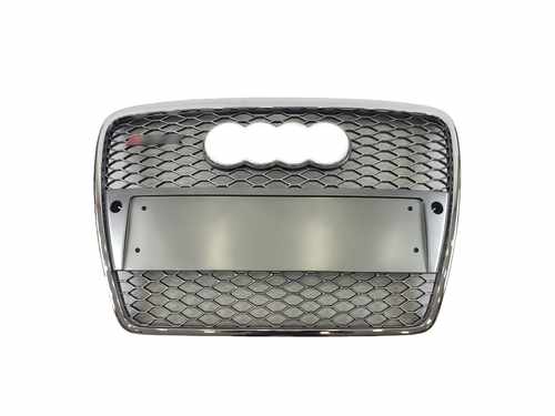 Грати Радіатора Audi RS6 2004-2011р Silver Chrome (під парктронік)