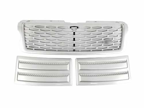 Решітка радіатора зябра Range Rover Vogue L405 2013-2017 full silver