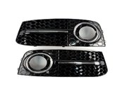 Грати в бампер Audi A4 2007-2011 р в стилі RS Black Silver