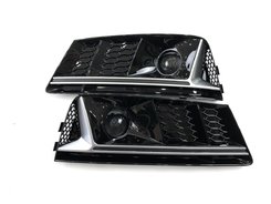 Решетки в бампер Audi A4 B9 2015-2019г в стиле S-line Black Silver