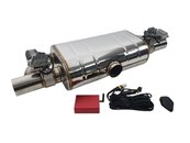 Глушник з електричним клапаном T-Type 63мм на подвійний вихлоп 1 вхід на 2 виходи вихлоп вихлоп