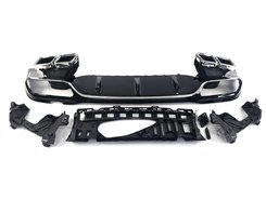Дифузор з насадками на Mercedes E-Class W213 2016-2020 Chrome (в стилі E63 AMG)