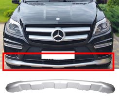 Накладка переднього бампера на Mercedes GL-Class X166 2012-2015 року ( Матовий хром )