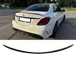 Спойлер шабля на Mercedes C-Class W205 2014-2020 рік (Чорний глянсовий стиль C63S)