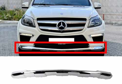 Хром накладка переднього бампера на Mercedes GL-Class X166 2012-2015 року