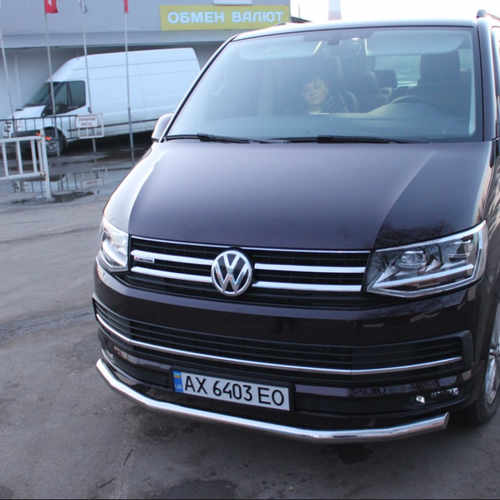 Захист бампера одинарний (чорний метал) для VW Т6 2015+