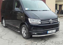 Захист бампера одинарний (чорний метал) для VW Т6 2015+