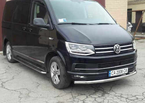 Захист бампера одинарний (чорний метал) для VW Т6 2015+