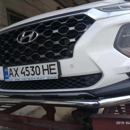 Захист передній одинарний для Hyundai Santa Fe 2018+
