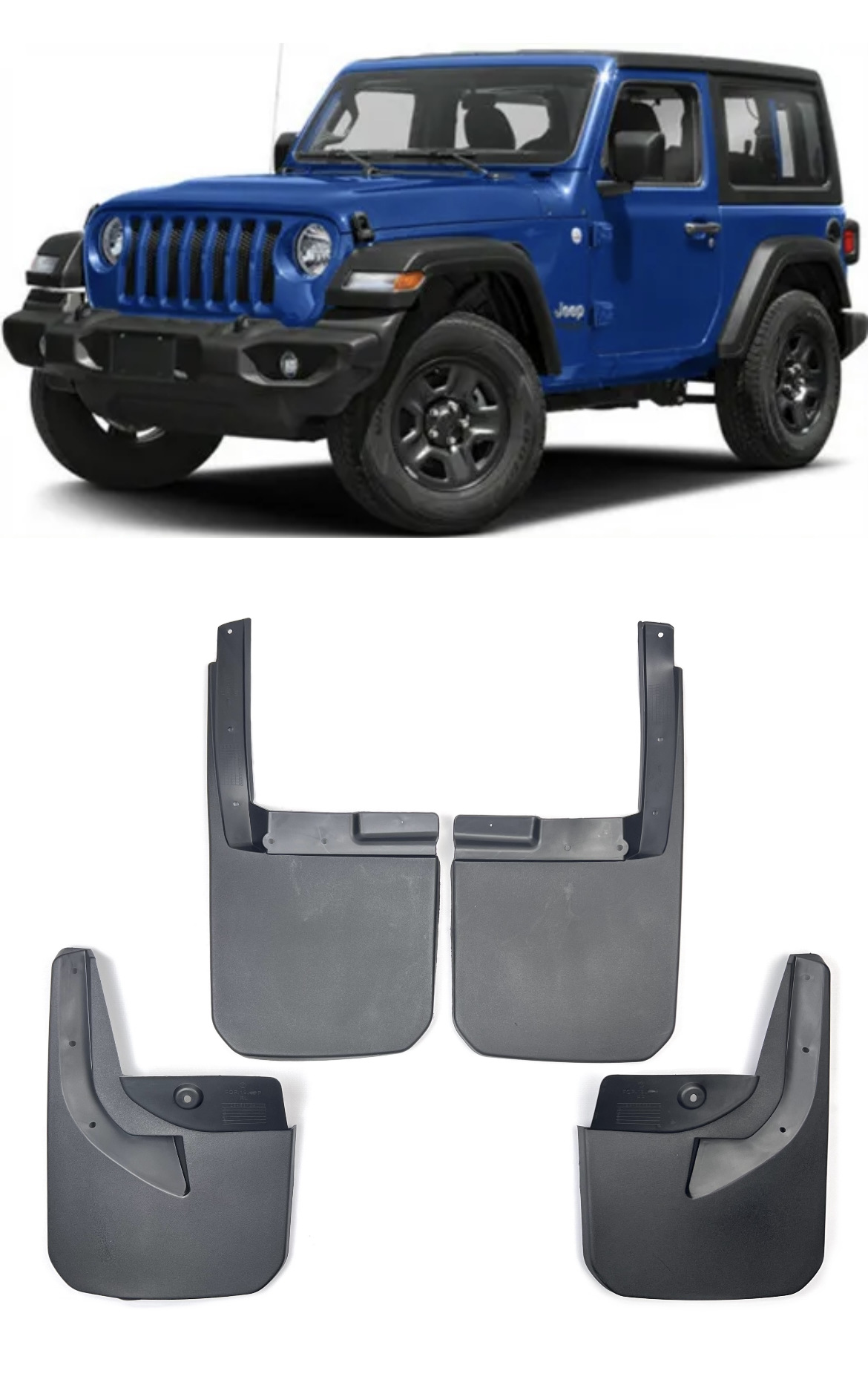 Бризковики Jeep Wrangler 2018+, комплект 4шт.