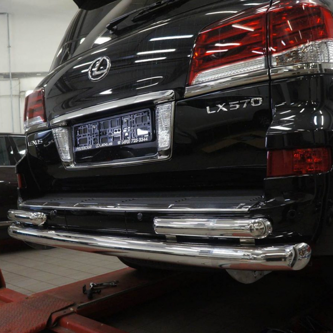 Захист заднього бампера Lexus LX570 (2014+) (подвійна) d 76/60
