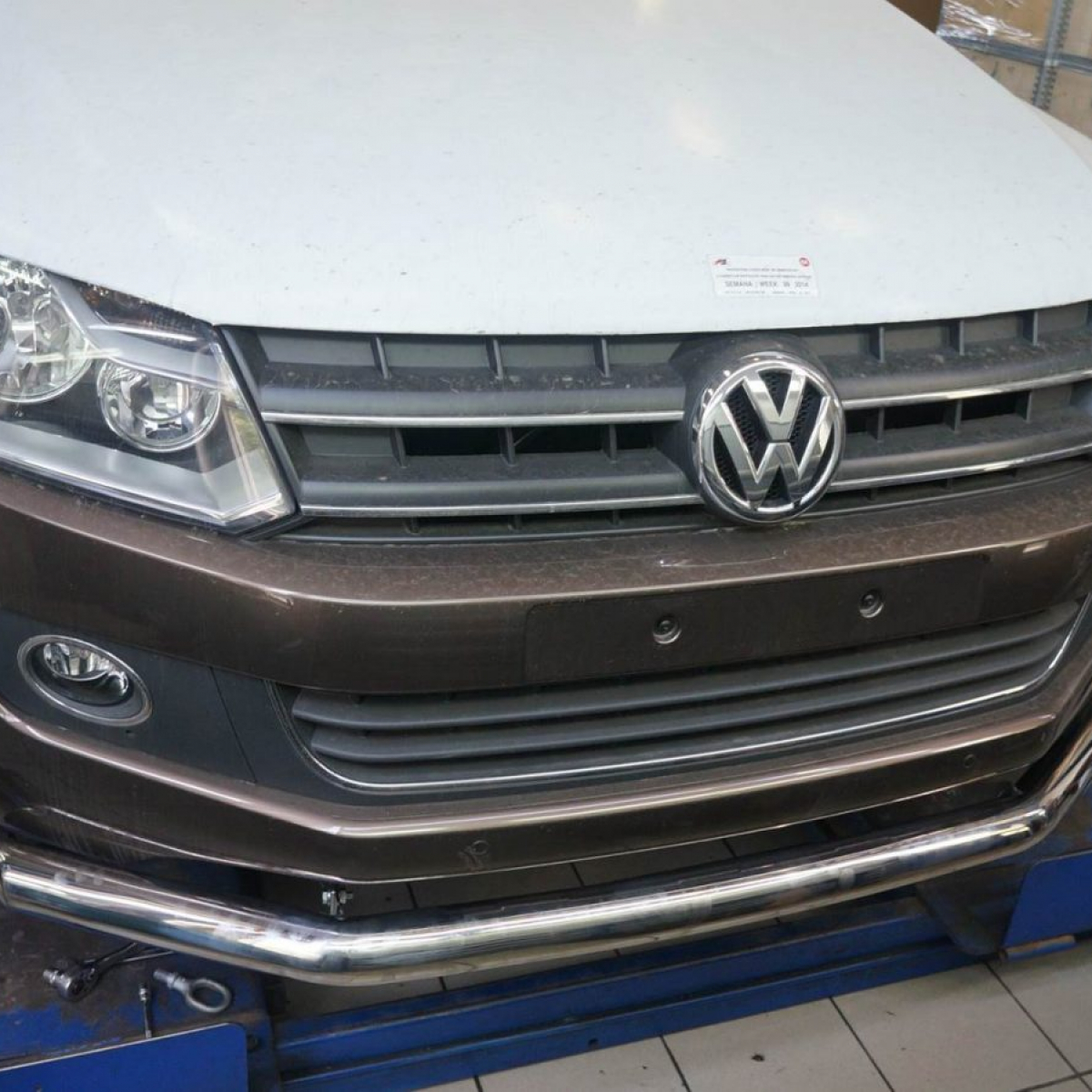 Захист переднього бампера Volkswagen Amarok (2010-) (одинарний) труба 70 мм