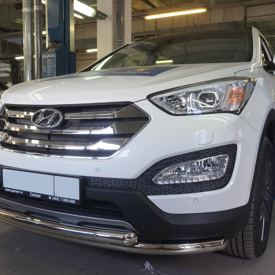 Захист переднього бампера Can Oto для Hyundai SantaFe (2012-) (подвійний) d60/60