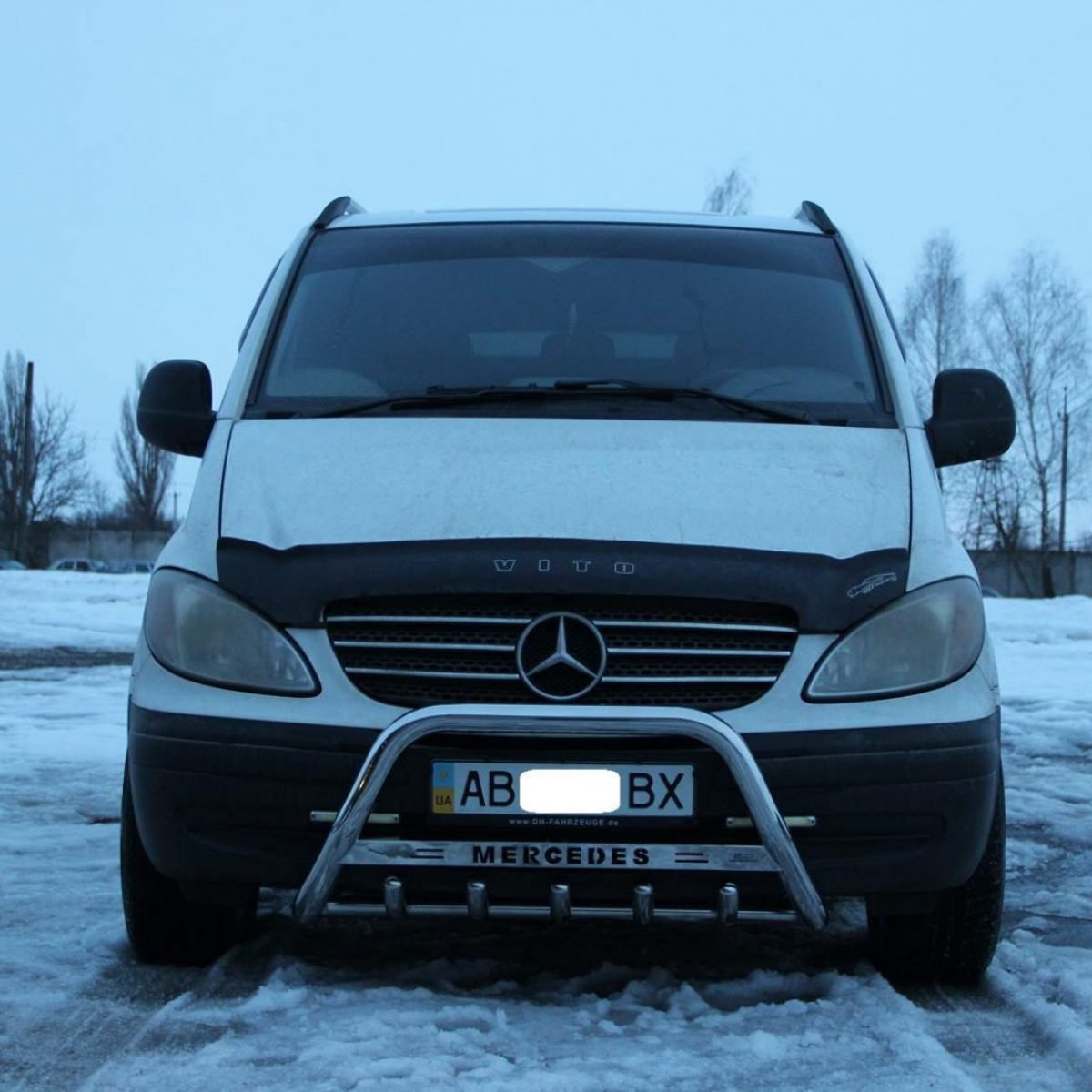 Кенгурятник з написом і грилем D51 для Mercedes Vito 2010+ (WT004)