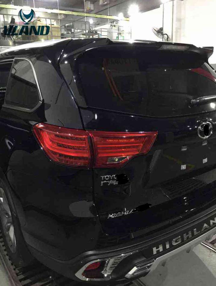 Задні ліхтарі LED для Toyota Highlander 2014+ BMW стиль (червоні)