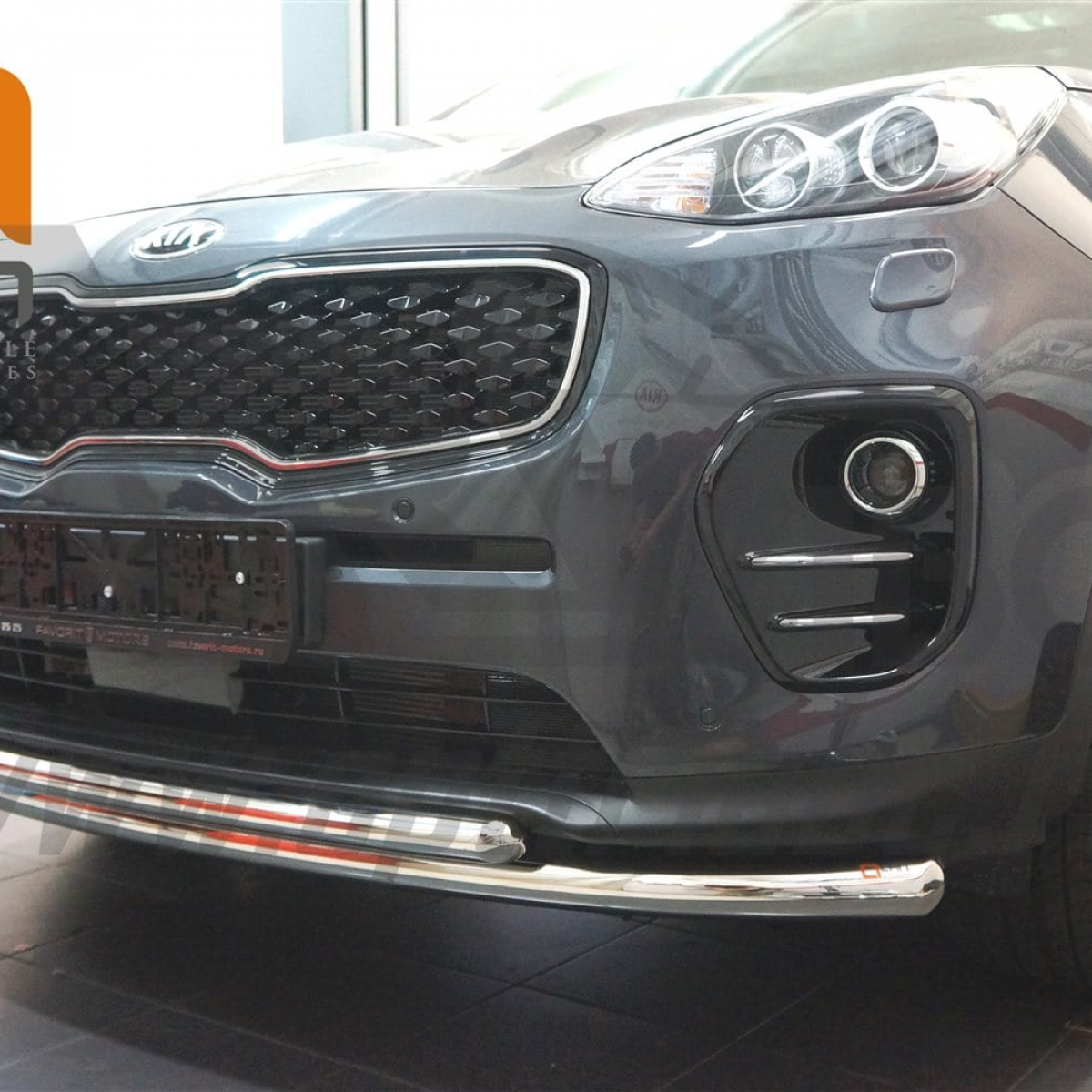 Захист переднього бампера (подвійний) d60/42 для KIA Sportage 2016-2018