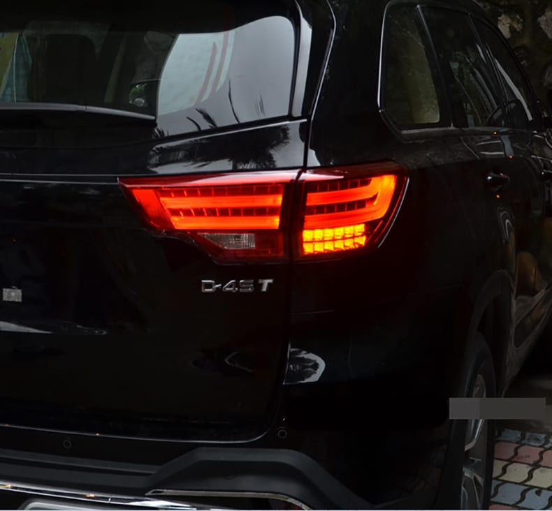Задні ліхтарі LED для Toyota Highlander 2014+ BMW стиль (червоні)