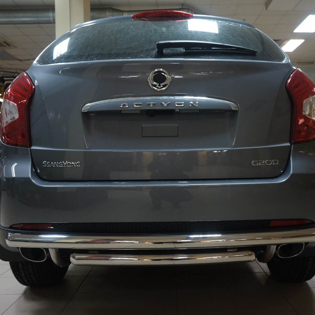 Захист заднього бампера подвійна для Ssang Yong Korando 2010+